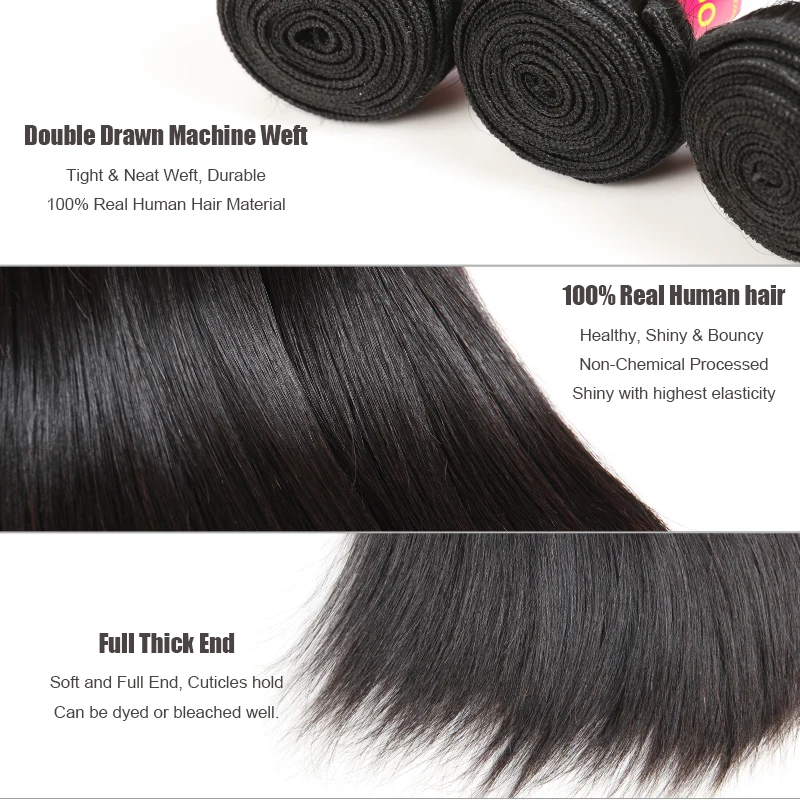 Бразильские прямые девственные волосы Remy плетеные пучки Addbeauty человеческие для