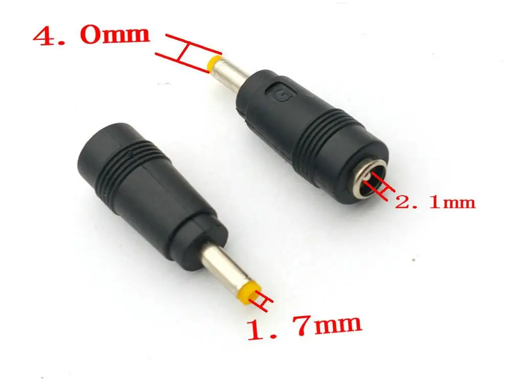 200pcs 5.5mm X 2.1mm Female To 4.0mm X 1.7mm Male DC Power Plug Adapter connector