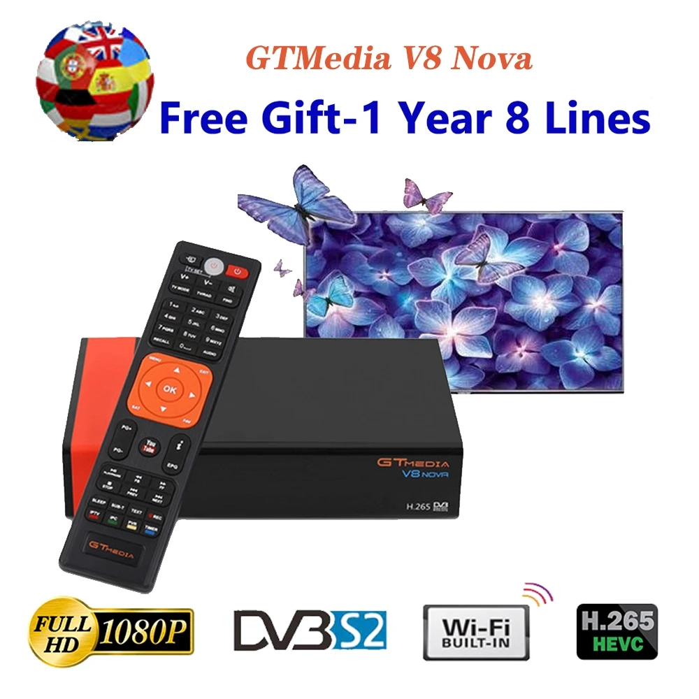 GTMEDIA V8 NOVA Full HD спутниковый ТВ приемник встроенный wifi USB 2,0 высокоскоростной хост ТВ коробка спутниковый декодер