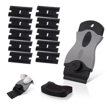 FOSHIO стеклянная оконная Лопата для чистки бритвы скребок+ 10 шт. лезвие автомобиля тонировочные инструменты Пленка Клей Автомобиля Стикер для удаления виниловой обертки Ракель