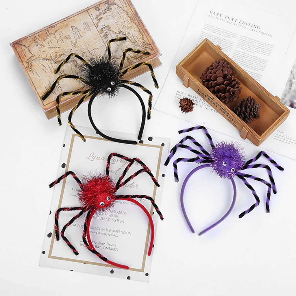 

1PC Halloween Headband Spider Web Flower Hair Hoop Party Ornaments Cosplay Lace Veil Topper Kids and Women Hair Accessories B1