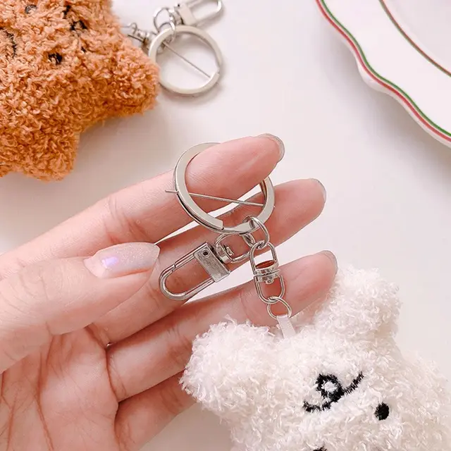 Nuolin Cute Leather Lady Girl Bear Keychain Animal Keychain Bag Charm  Pendant Jewelry Bulk 