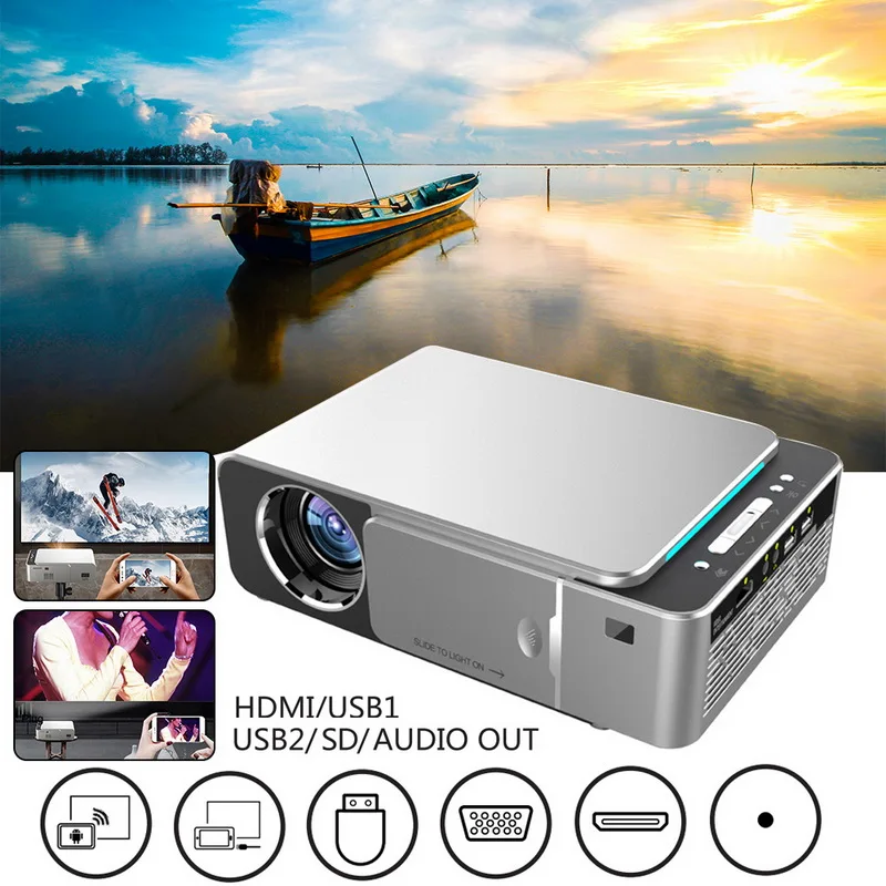 Мини проектор Full 1080P lcd 4k 3500 HDMI USB 1080p Портативный кинотеатр умный Wifi