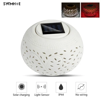 

Light Sensor Romantic Bed Room Desk Light Decoration Ceramics Led Desk Side Table Lamps 7 Colors Solar Garden Lights SYTMHOE