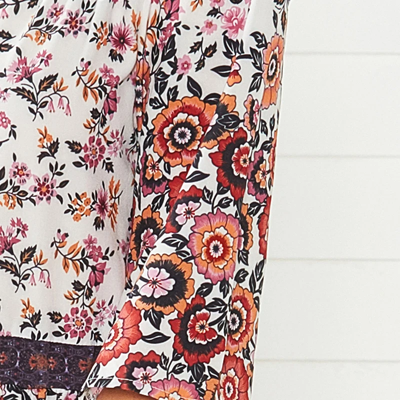 Everkaki Boho женское Макси платье с принтом цыганское Vestidos пуговицы с коротким рукавом Винтаж для женщин платья женские Лето Осень новинка
