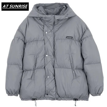 

2020 winter mens Hooded jacket coats Hip Hop Zipper Thick Solid color Jackets Men Oversized Fashion Casual streetwear tops Loose