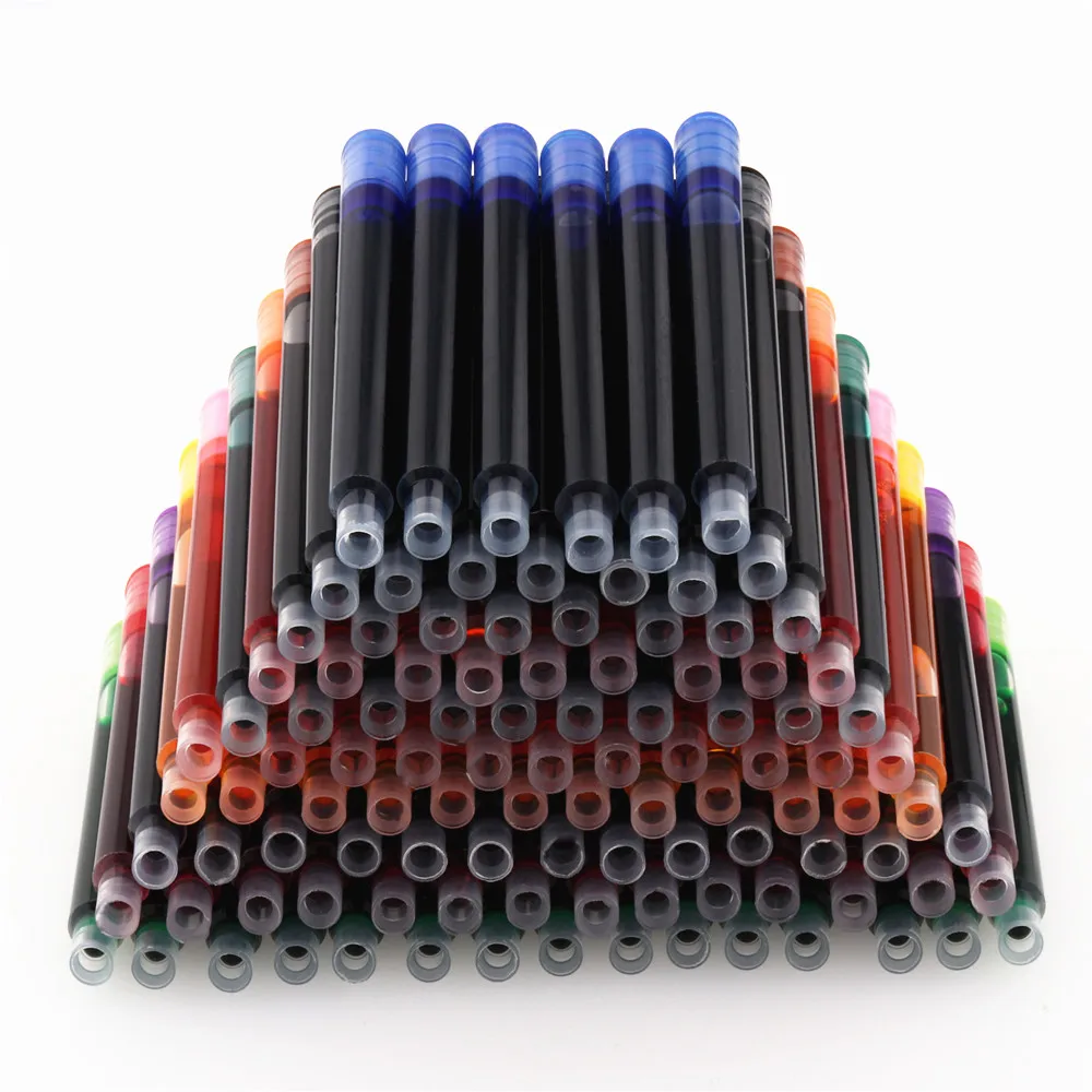 Suministros de tinta de Color de alta calidad para pluma estilográfica, Cartucho de recarga de tinta para oficina de estudiante de la escuela, papelería, 5 uds.