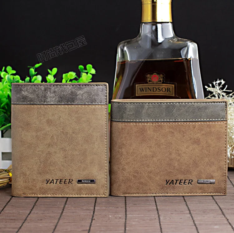 

Men's wallet summer new sand leather wallet Korean men's short wallet student cross wallet