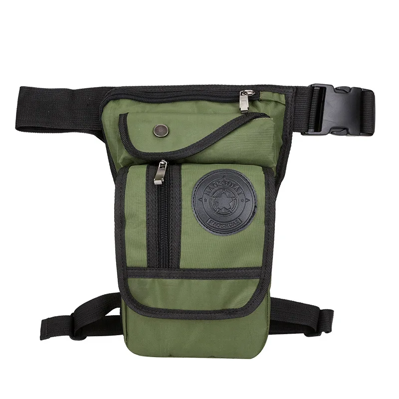 Green leg bag Мужская водонепроницаемая нейлоновая сумка для ног, поясная сумка, поясная сумка, тактическая поясная сумка для езды на мотоцикле, Большая вместительная сумка через плечо - Цвет: Green leg bag