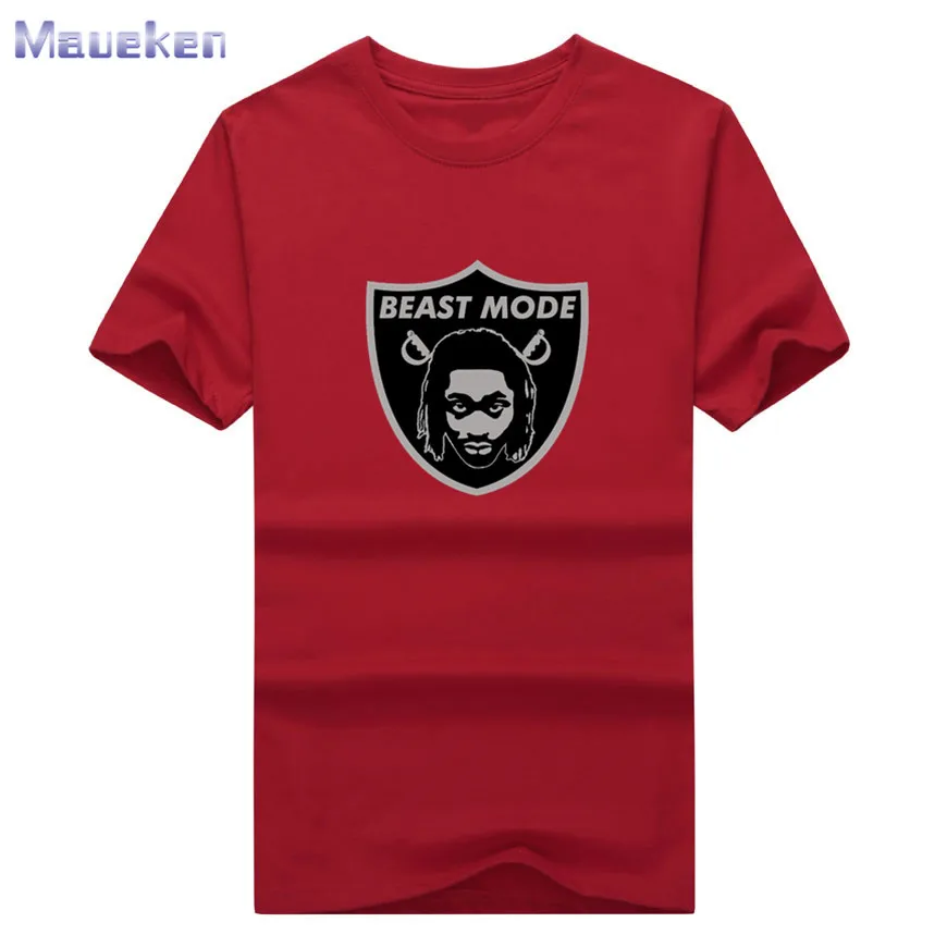 4 Новая футболка Marshawn Lynch Beast Mode, футболка из хлопка для поклонников, подарок, 0905-1 - Цвет: 4