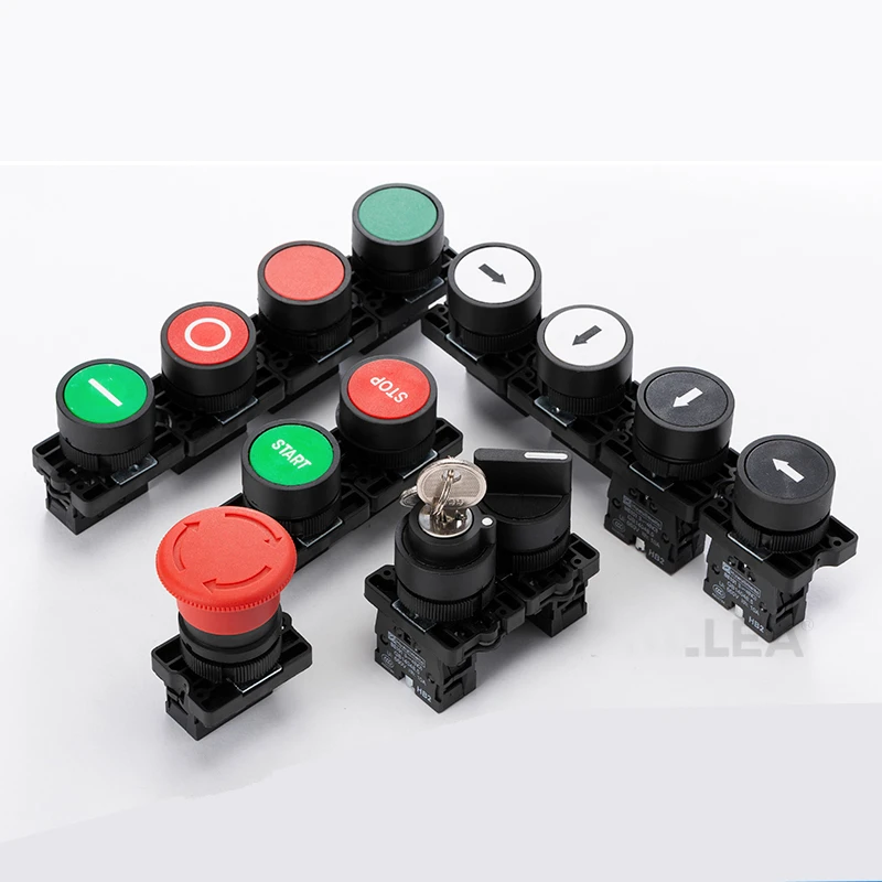 

Self reset button switch 22mm start stop button with the arrow symbol XB2 flat touch switch button