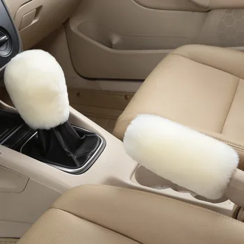 

Winter Cold-proof Car Gear Handle Cover Handbrake Cover Set Wool Car Gear Cover Handbrake Cover Comfortable And Warm And Stylish