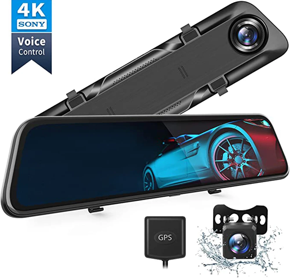 US $114.99 Vivilink Vantop H612t Mirror Dash Cam 4k 12 Touch Screen Voice
