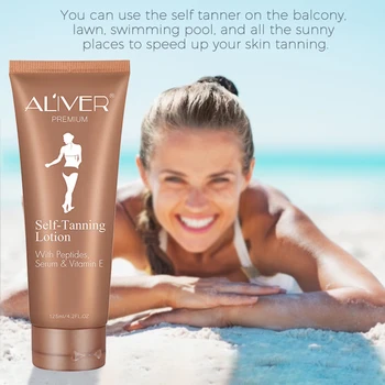 

125ml Vitamin E Stay Bronze Body Lotion Facial Moisturizing Self Tanning Cream Skin Care Enhance Peptides Serum Adult Aloe Vera