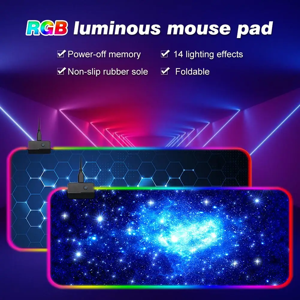 Игровой коврик для мыши 7 цветов RGB Проекция толстый резиновый компьютерной