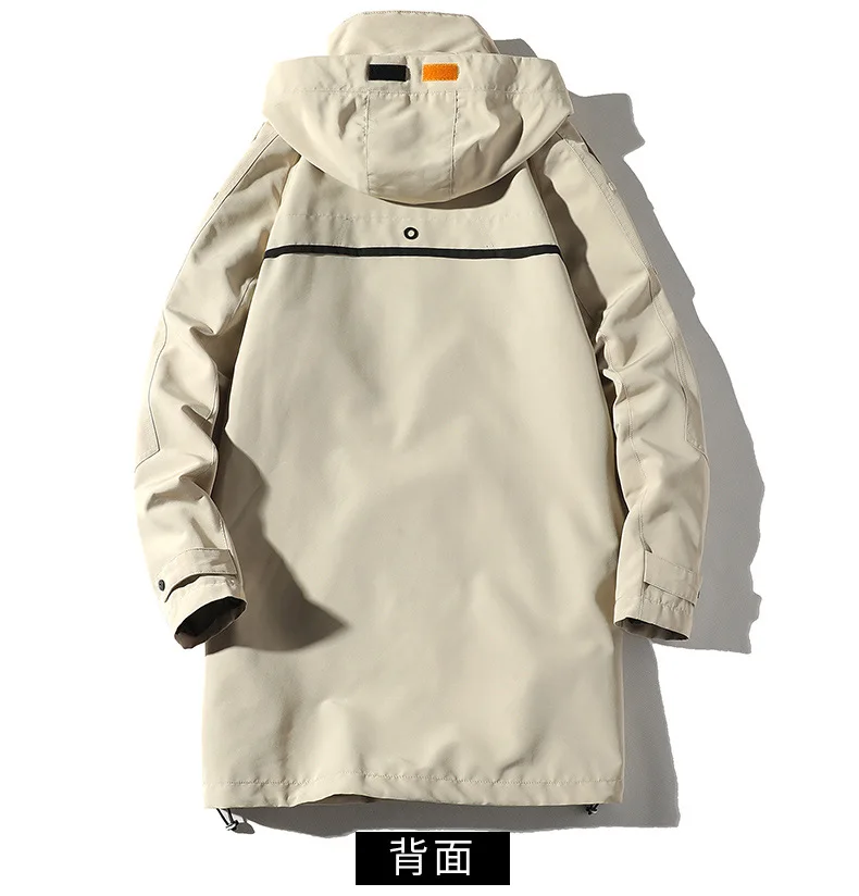 Новая Стильная осенне-зимняя мужская верхняя одежда с капюшоном средней длины в Корейском стиле, мужская одежда свободного кроя, популярная брендовая Молодежная мужская одежда