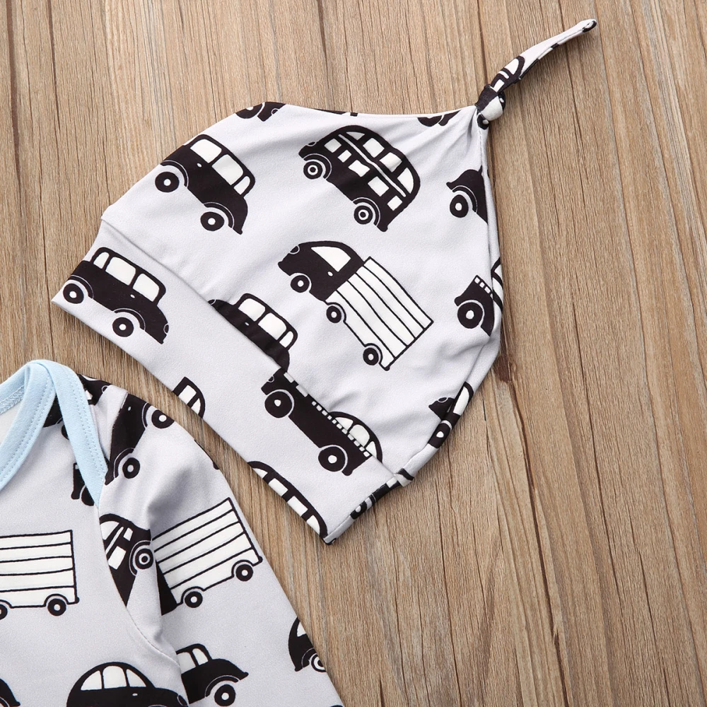 Pudcoco/осеннее детское одеяло для новорожденных девочек и мальчиков с принтом такси, Пеленальное Одеяло, спальный мешок с длинными рукавами, комбинезон+ шапка, комплект