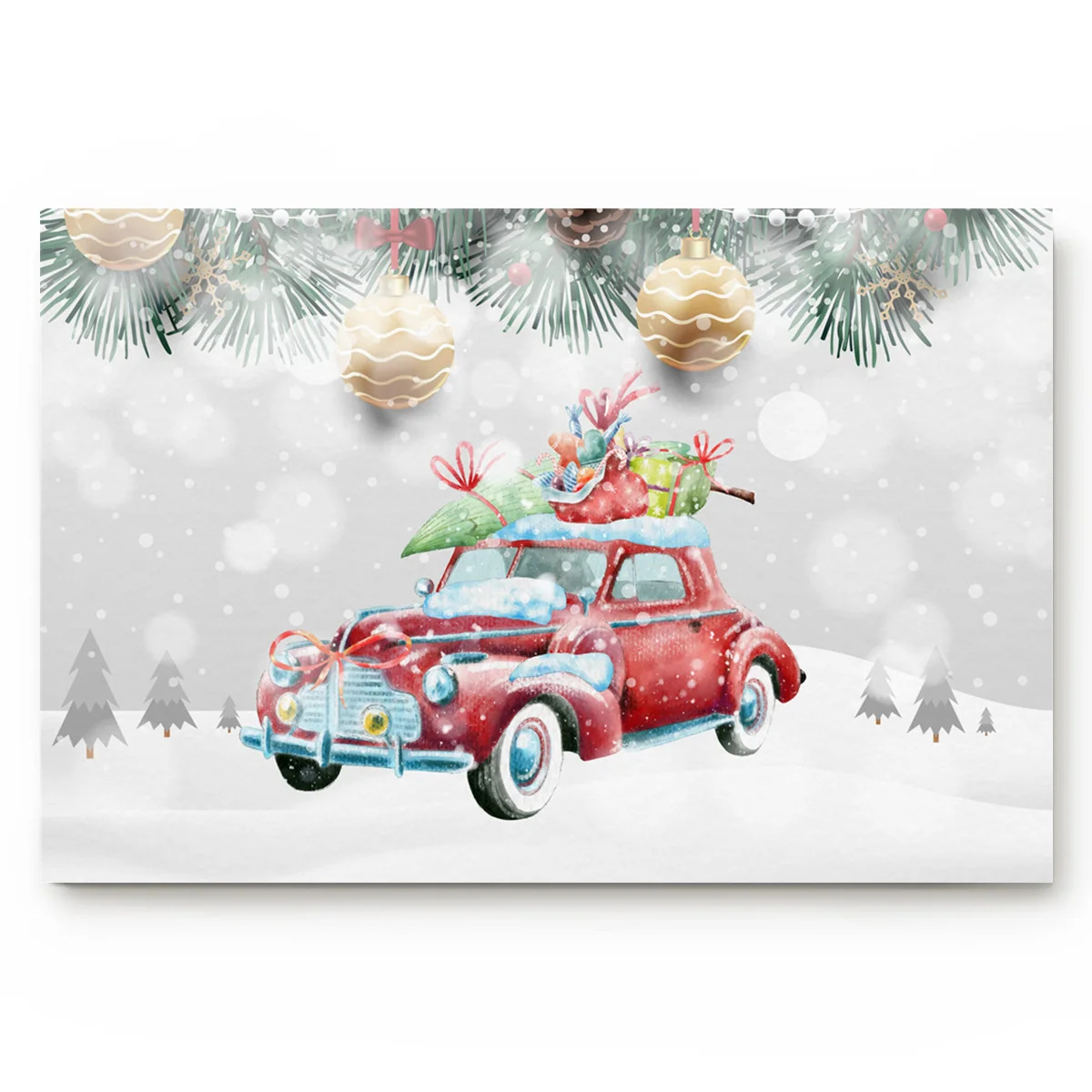 

Christmas Snow Scene Christmas Tree Gifts Carrying Christmas Gifts Car Merry Christmas Indoor Bathroom Decor Doormats