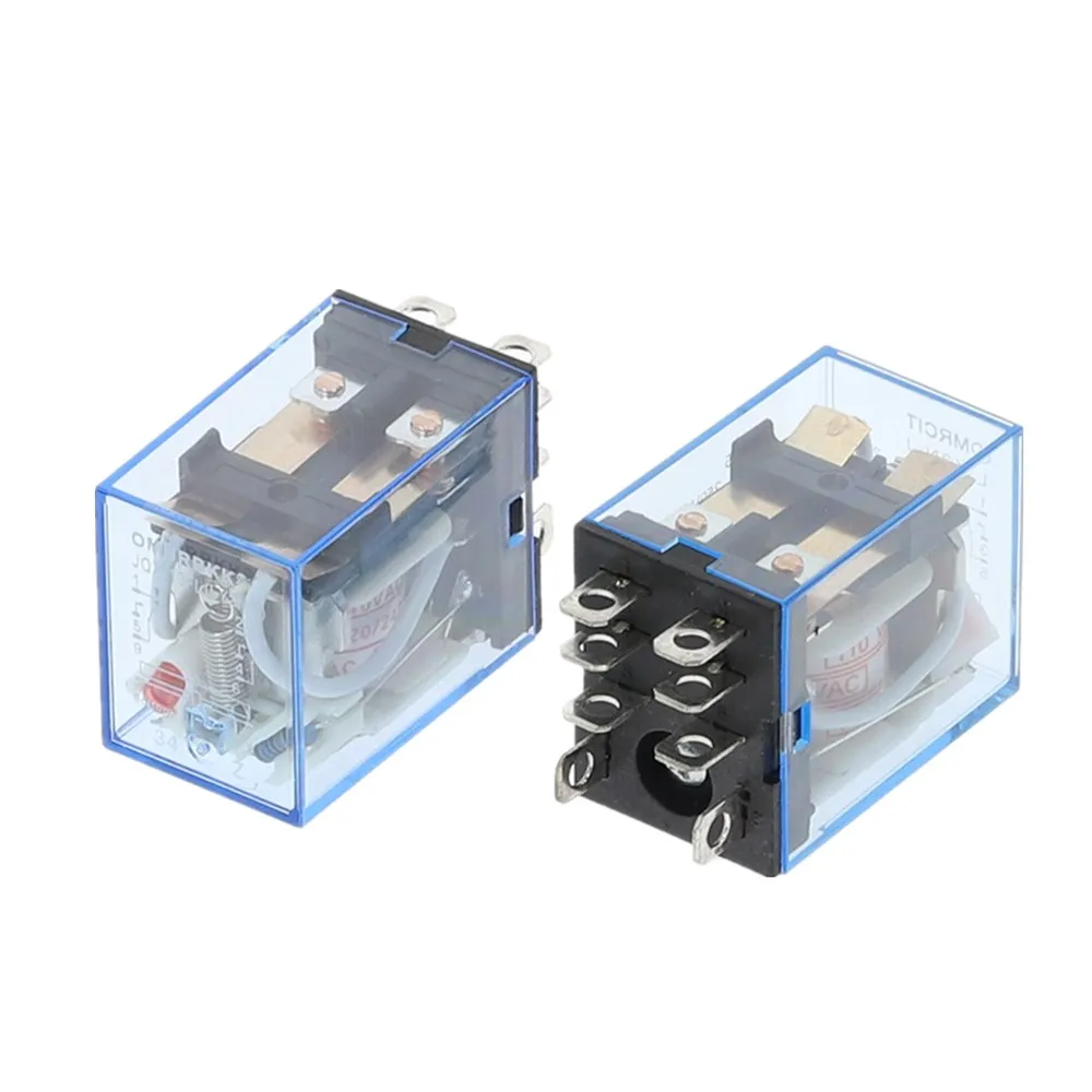 Relais Électromagnétique 24V DC 5A 8 Broches 2NO 2NC HH52PL MY2 Avec Voyant Et Prise Rail DIN