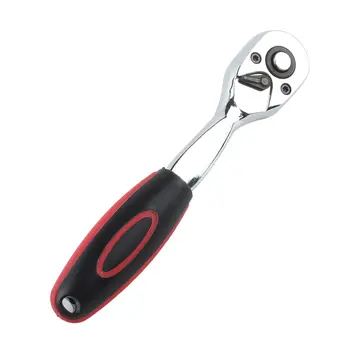 

New 1/4" 3/8" 1/2" Ratchet Wrench Quick Release Single-end Chrome Steel Wrench Plastic Handle Professional Repairing Tool