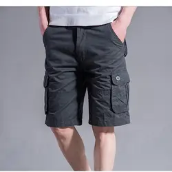 Мужские шорты Карго Летние повседневные Mulit-Pocket шорты 2019 мужские шорты для бега брюки Мужские дышащие большие высокие 42 44 46 Большие размеры