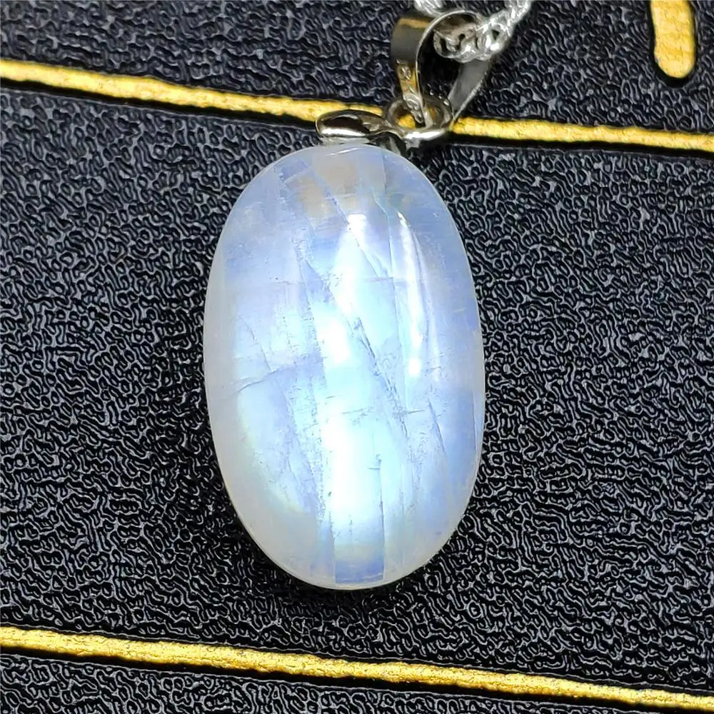 

Natural Top Quality Blue Light Moonstone Stone Gemstone Women Pendant Party Anniversary Gift Crystal Healing 20x13x8mm AAAAA