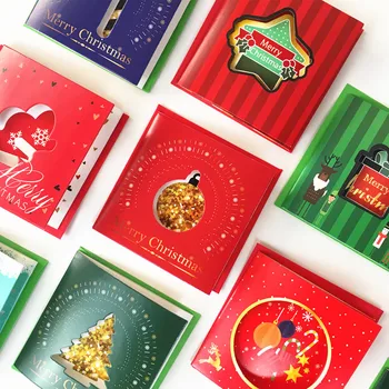 

10 Pcs/set Merry Christmas Small Greeting Cards Mini Christmas Greeting Cards New Year Postcard Christmas Gift Greeting Card
