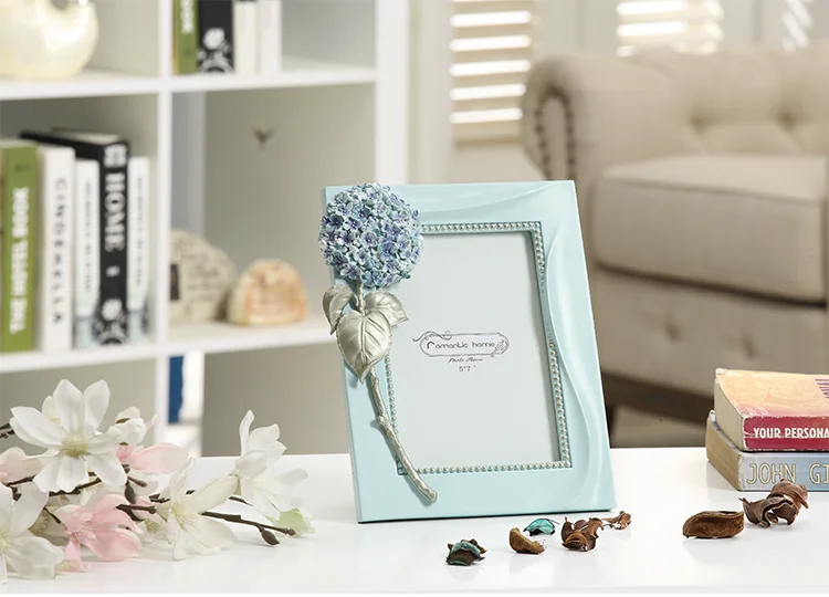 Handmade resin European style pastoral princess room wedding wedding gift wedding photo hydrangea resin 7 inch photo frame