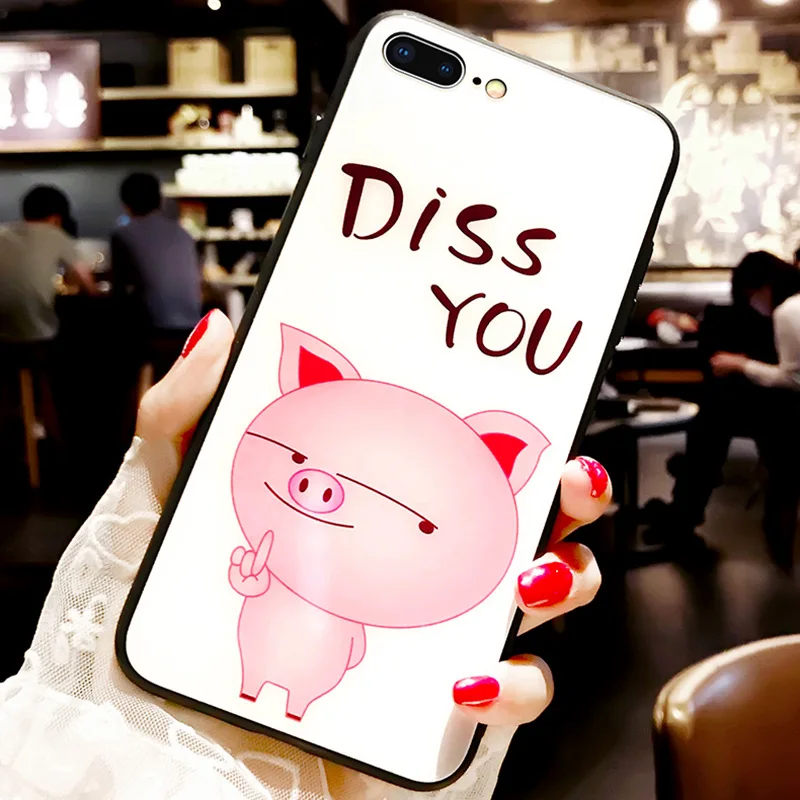Чехол для iPhone 11 Pro Max XS Max XR XS i8 i8 Plus i6 i6 Plus Diss You Розовый противоударный защитный чехол для iPhone 7 Plus