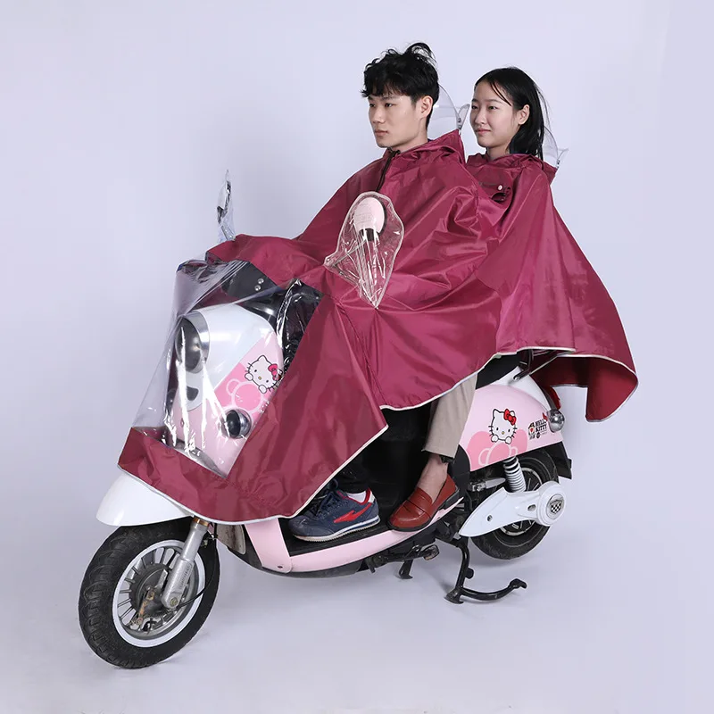 Двойной плащ Плюс-Размер E-Bike мотоцикл цельный плащ для езды печатные слова реклама Экстра-большое Пончо