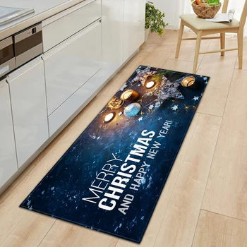 

Christmas Pattern Kitchen Mat Home Decorative Hallway Carpet Bedroom Entrance Door Floor Rug 3D Bathroom Anti-Slip Doormat