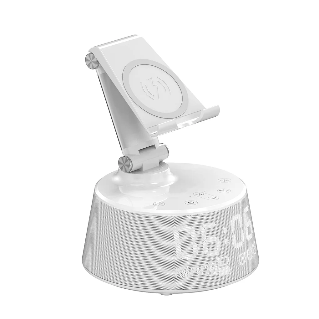 V02 4-в-1 Bluetooth Динамик 4400 мА/ч, многофункциональные часы-будильник Беспроводной громкий Динамик смартфон Зарядное устройство Беспроводной Зарядное устройство - Цвет: NO.2