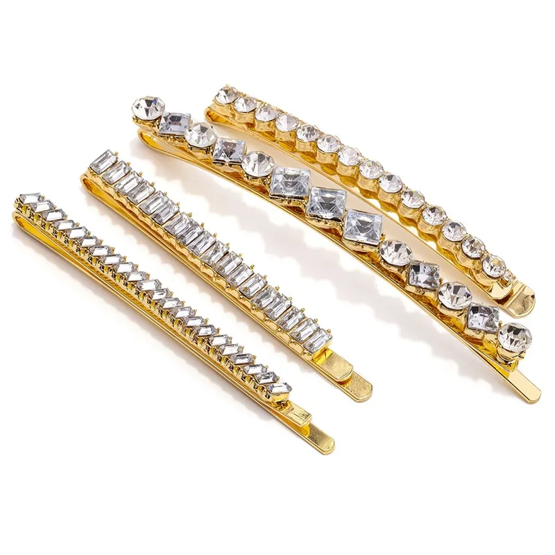 

1 SET Elegant White Crystal Hairpins For Women Rhinestone Hair Clip For Lady Female Hair Pins Barrettes accessories
