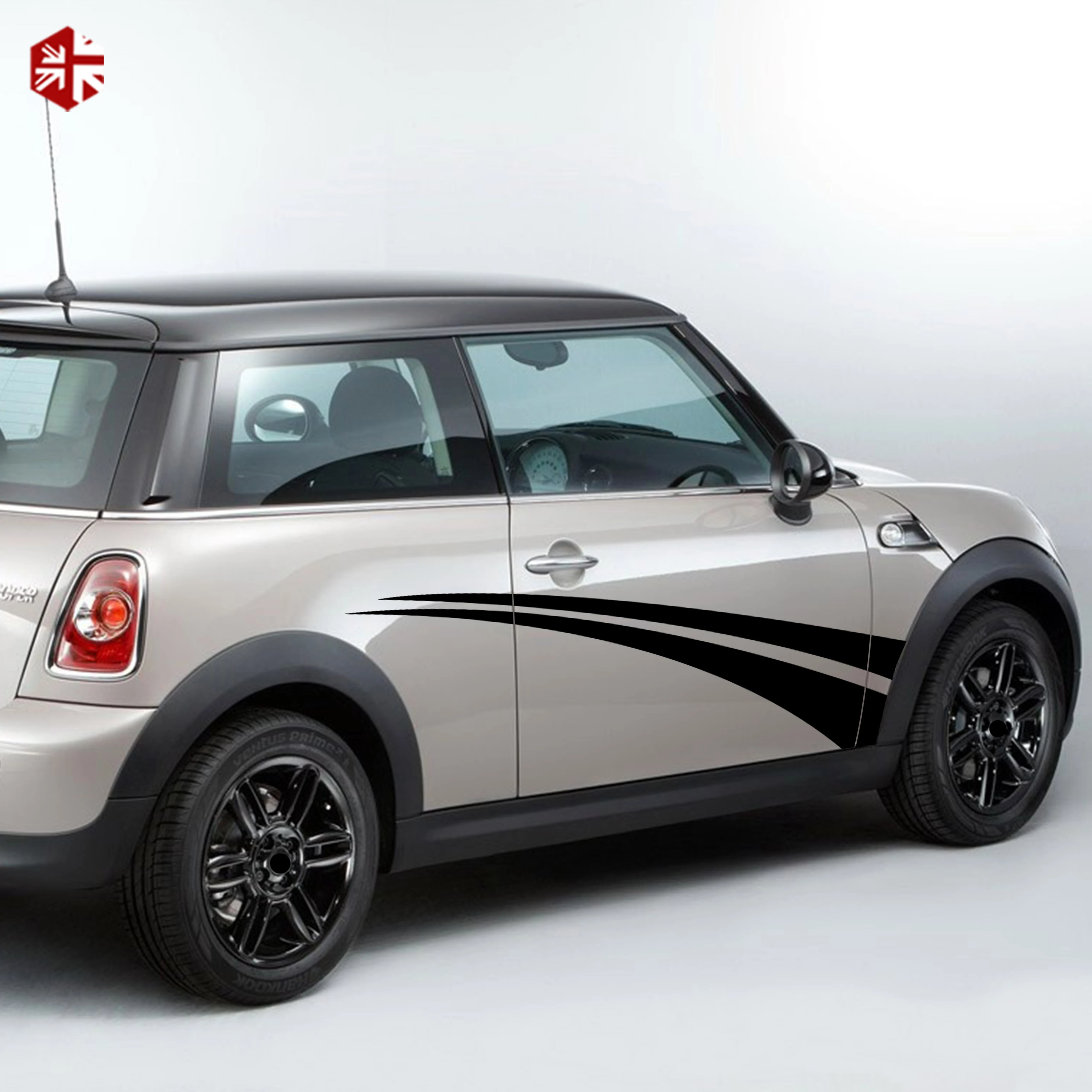 2X Creative Vinyl Car Styling Door Side Stripes Sticker Graphics Body Decal For MINI Cooper S R56 2006-2013 One JCW Accessories