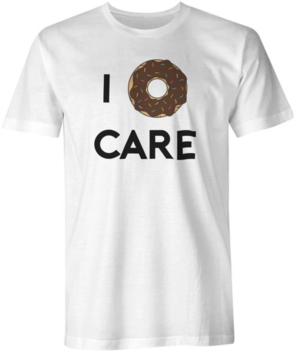 Футболка с надписью I Donut Care Food Funny Joke Quote футболка в стиле ретро круглым вырезом |