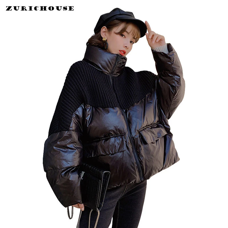 ZURICHOUSE,, зимняя женская куртка с перьями, модная, Вязанная, рукав ...