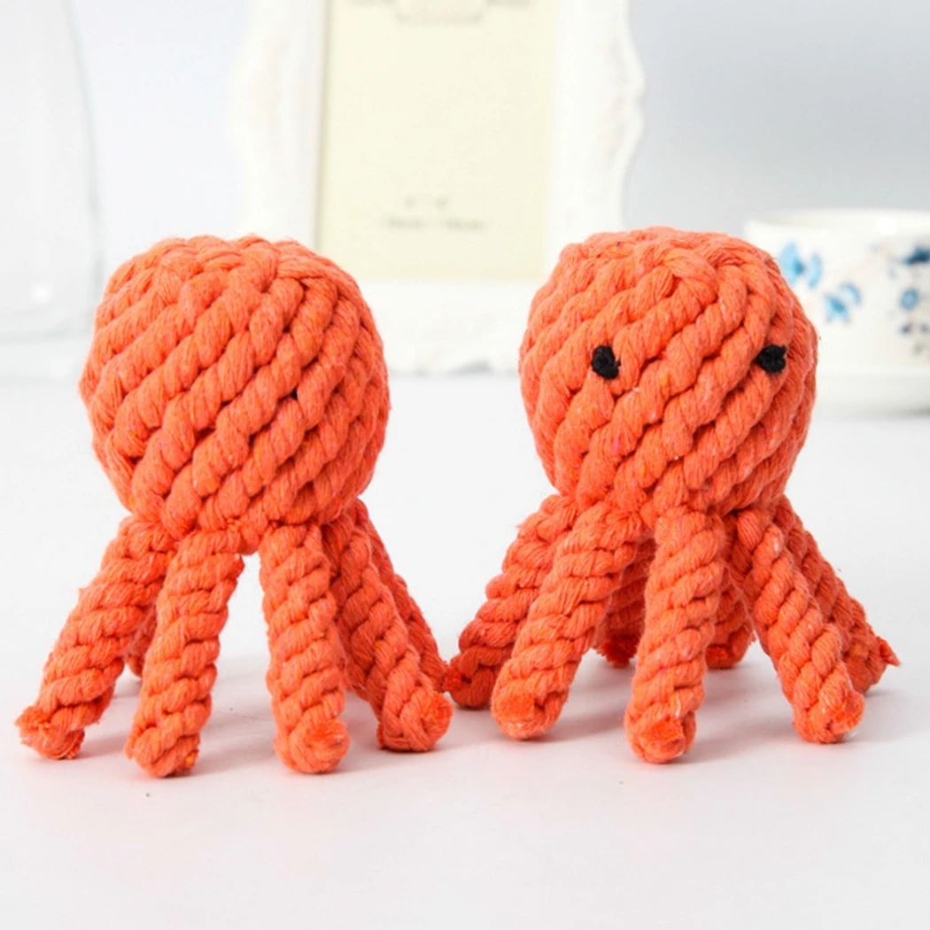 Funny Dog Octopus Toys For Chew Durable Knot Cotton Rope Puppy Toy Trainging Pets Supplies | Дом и сад