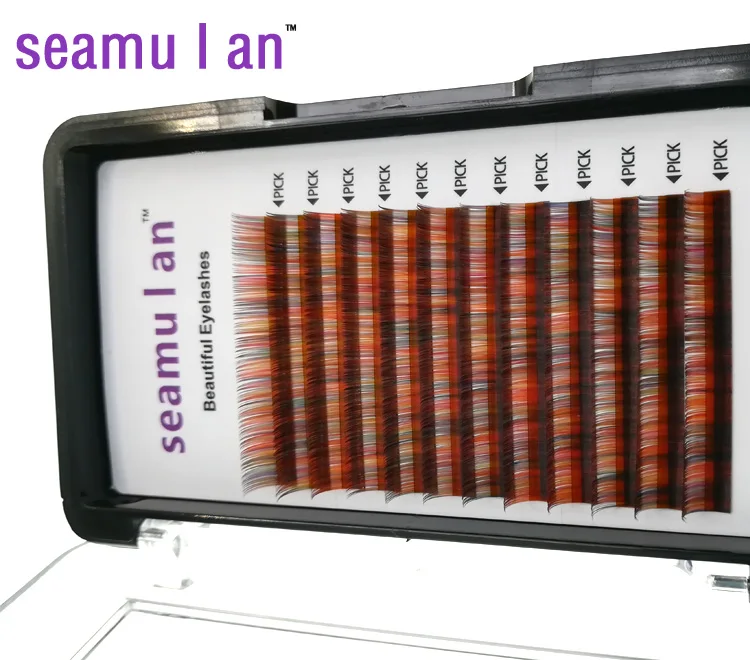 Seamulan grafting eyelashes mixed rainbow false eyelashes single tender 8 color eyelashes natural soft planting eyelashes