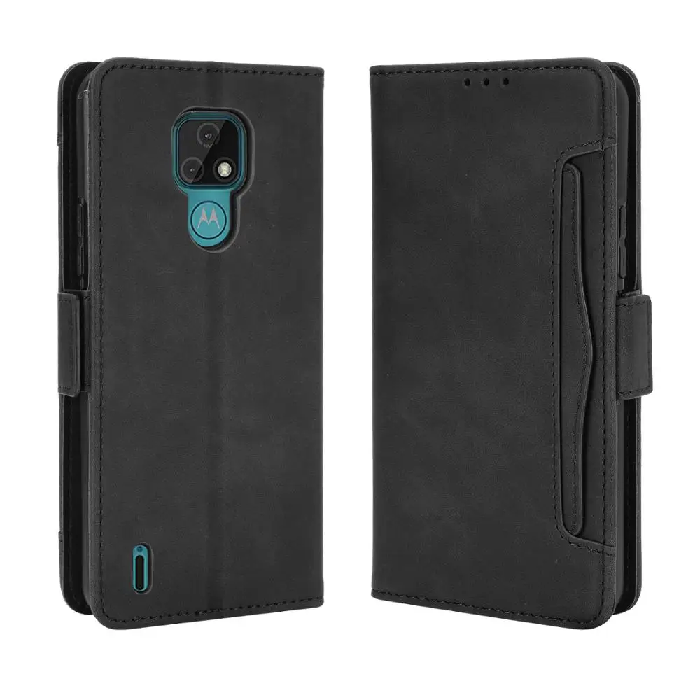 For Motorola Moto E7 Case Premium Leather Wallet Leather Flip Multi-card slot Cover For Motorola Moto E7 XT2052-1 Case 6.5 inch