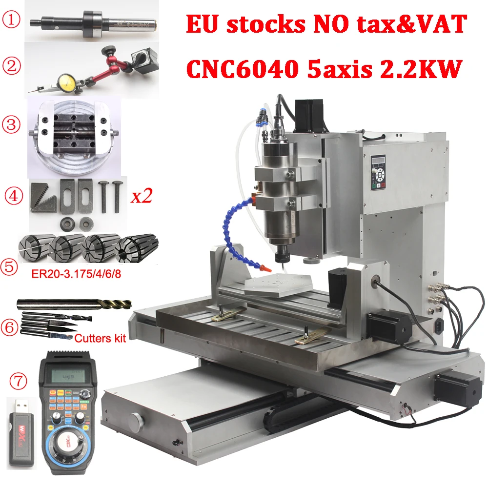 CNC 5 осевой фрезерный станок гравировальный станок CNC 6040 Mach3 USB шариковый винт CNC Тип столба дерево алюминий медь металл фрезерный станок