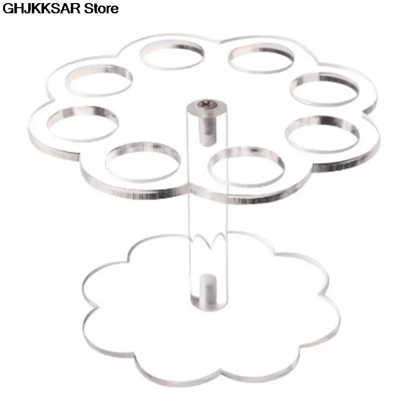 8 Holes Detachable Graduation Practical Transparent Display Home Party Kitchen Stand Reusable Acrylic Ice Cream Cone Holder DIY ice cream cone holder