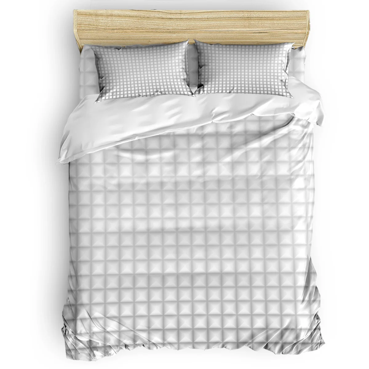 

Geometric White Solid Stripes Duvet Cover Set Vintage Floral Art Design Collection of 3/4pcs Bedding Set Bed Sheet Pillowcases