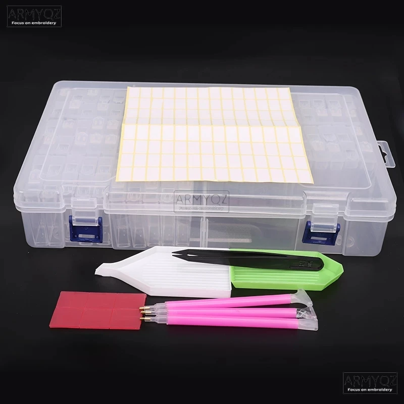 

PDMDOG 5d DIY Diamond Painting Accessories Storage Box New Diamond Embroidery Mosaic Tool (100 grids)