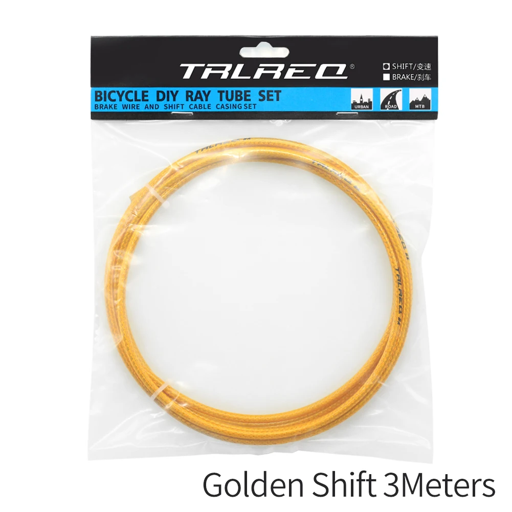 Gold Shift 3 м 5 мм Велосипедное оборудование проволочная трубка велосипедный тормоз трос переключения передач Стальной дорожный велосипед переменная скорость ткацкая линия корпус - Цвет: Gold Shift