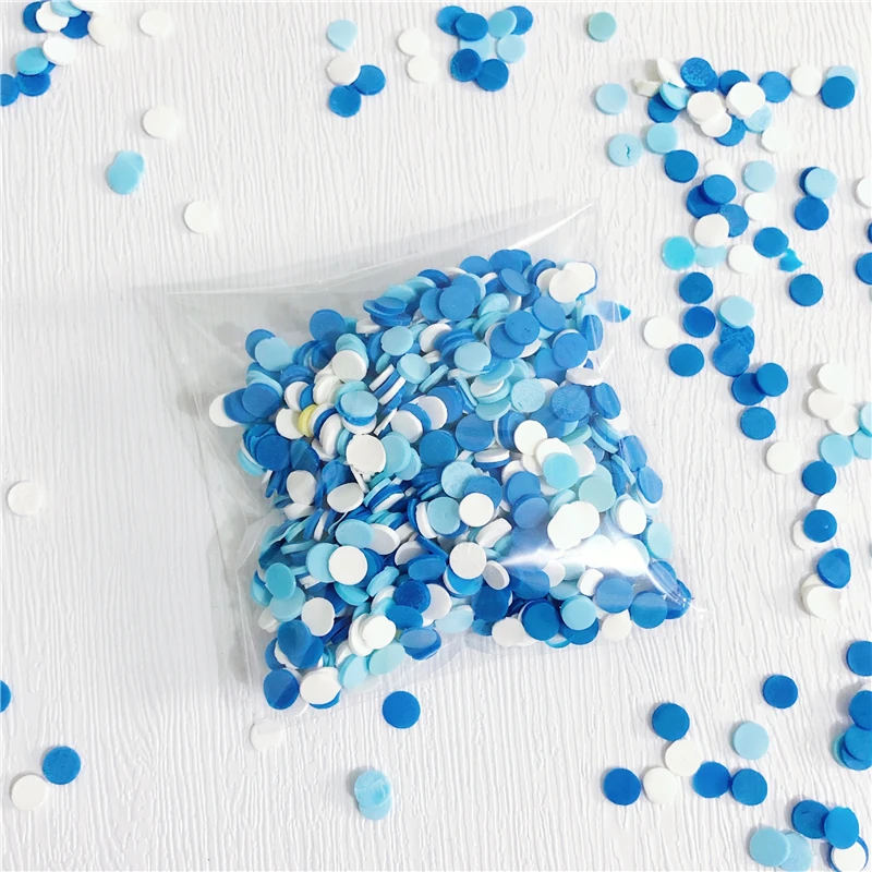 Blue And White Circle For Slime Resin DIY Shaking Card Supplies Nails Art Polymer Clear Clay Accessories Sequins Scrapbook | Дом и сад