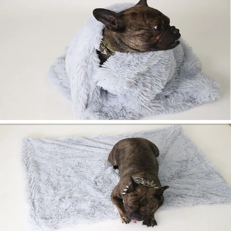 Длинный плюшевый мягкий коврик для кровати собаки Теплый Щенок Кошка спальная кровать флисовая подушка для домашних животных для маленьких больших собак