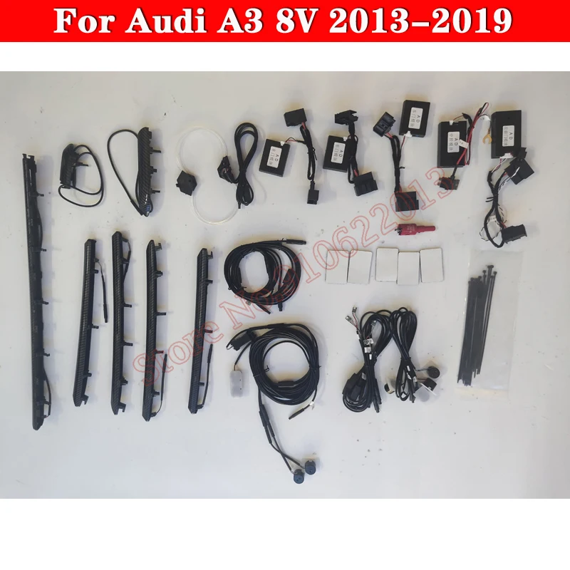 

For Audi A3 8V 8Y S3 RS3 2013-2021 Car MQB Dashboard Air Vent Decorative Ambient Light LED Atmosphere Nozzle Lamp 30-Color