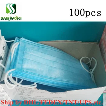

100 pcs 3 layers Disposable mouth face mask filter Masks Anti Dust Droplet pollution epidemic protection Mask PM 2.5 Respirator