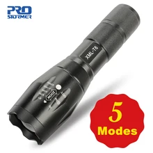 Lanterna de led q5/t6/l2, ultraclara, à prova d' água, para acampamento, bicicleta, 18650 de bateria prostormer
