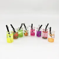 8pcs Dollhouse Miniature Food Mini Resin Fruit Bottle Simulation Drinks Model Toys Fruit Drink Play Dollhouse Dolls Accessories 1